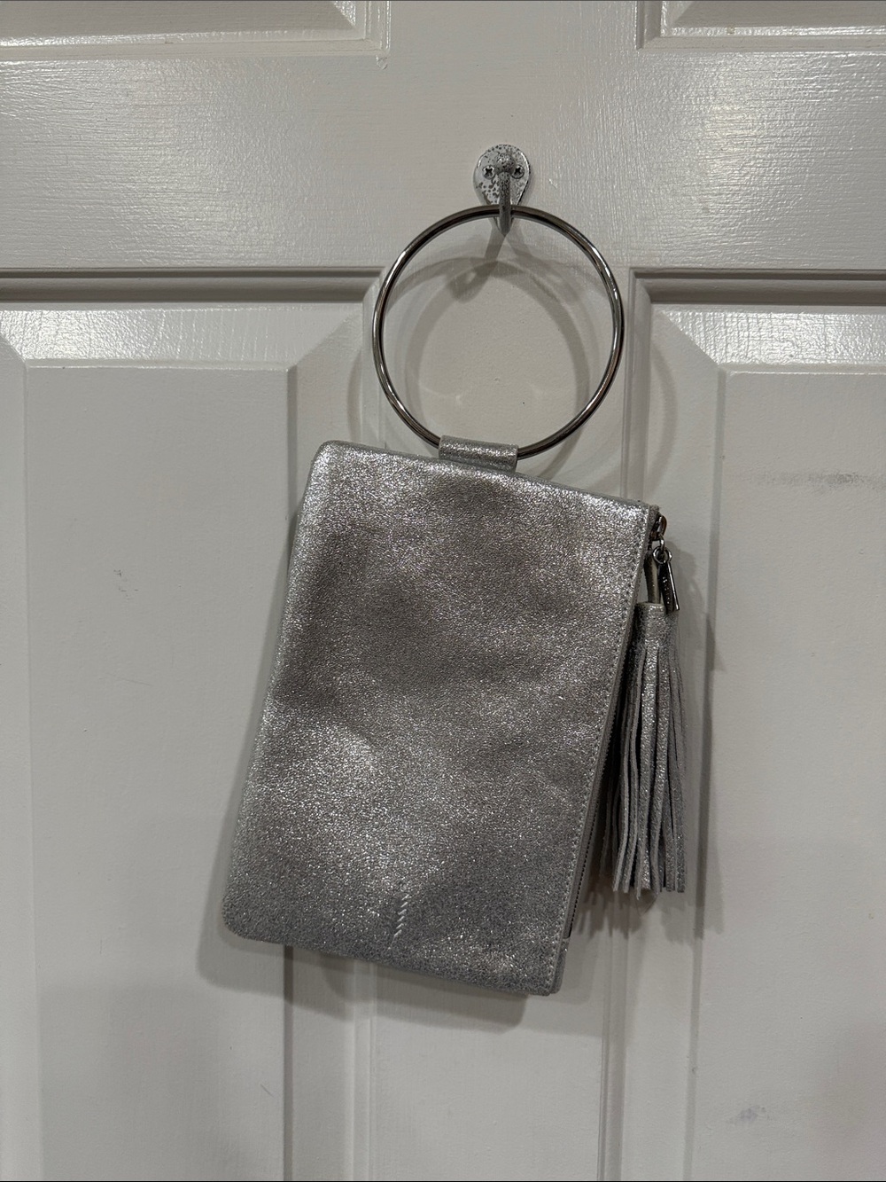 Thacker Metallic Ring Handle Mini Bag Silver